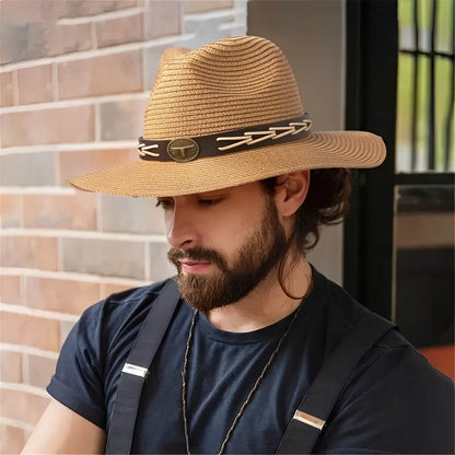 Chapeau de cowboy à large bord avec ceinture