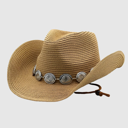 Chapeau de cowboy en paille ajourée - unisexe