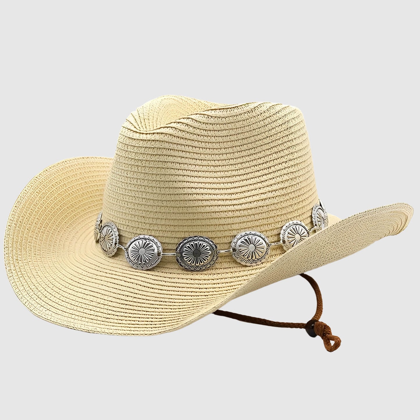 Chapeau de cowboy en paille ajourée - unisexe