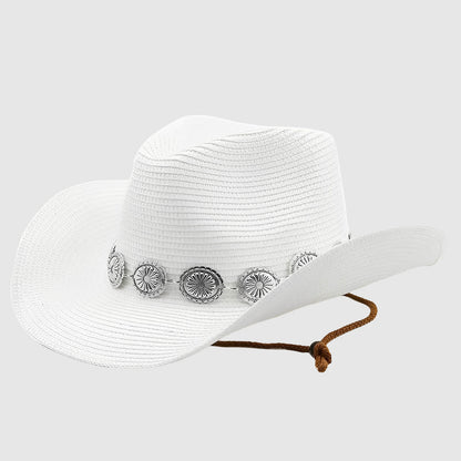 Chapeau de cowboy en paille ajourée - unisexe