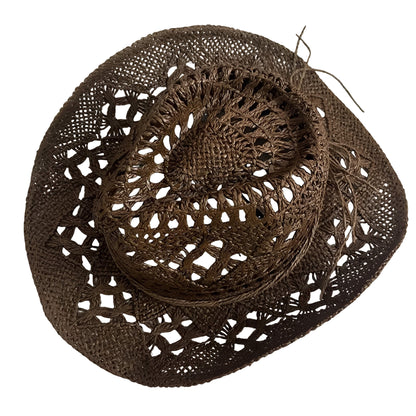 Chapeau de cowboy en paille ajourée