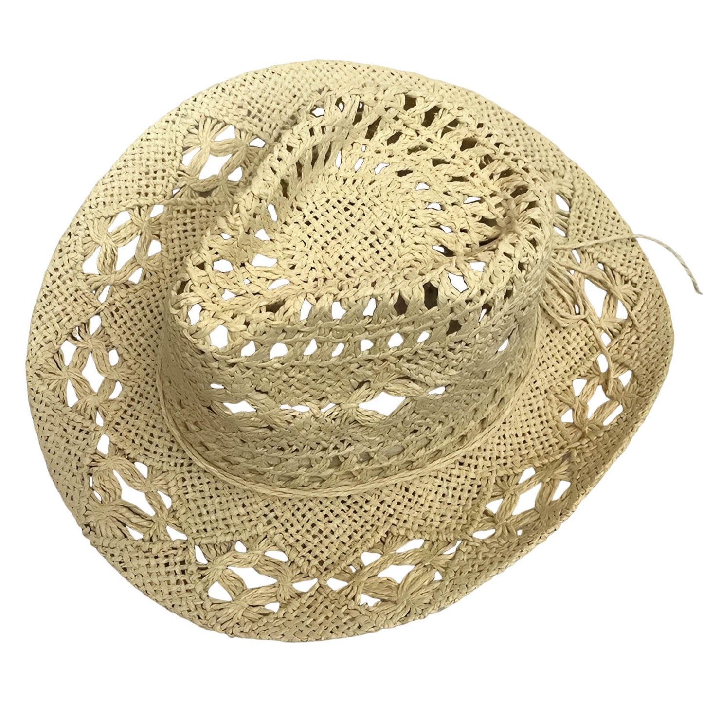 Chapeau de cowboy en paille ajourée