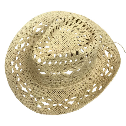 Chapeau de cowboy en paille ajourée