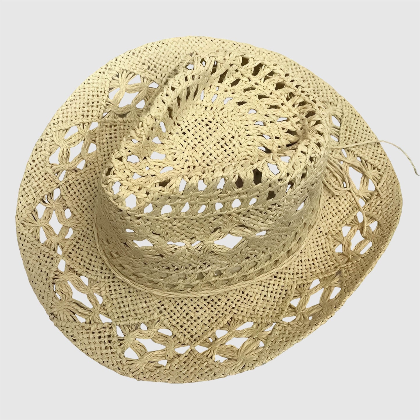 Chapeau de cowboy en paille ajourée