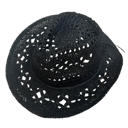 Chapeau de cowboy en paille ajourée