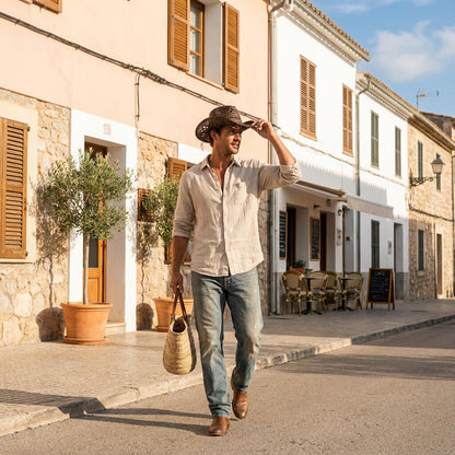 Chapeau de cowboy en paille ajourée