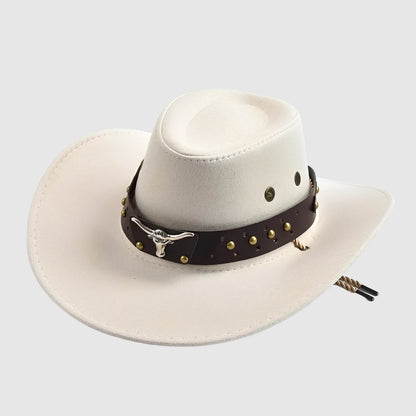 Chapeau de cowboy large bord en suédine
