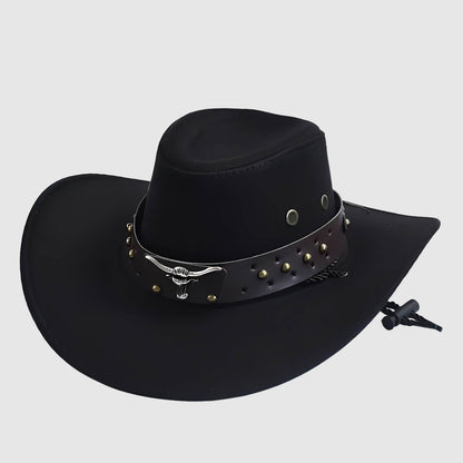 Chapeau de cowboy large bord en suédine