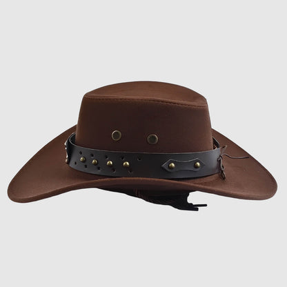 Chapeau de cowboy large bord en suédine