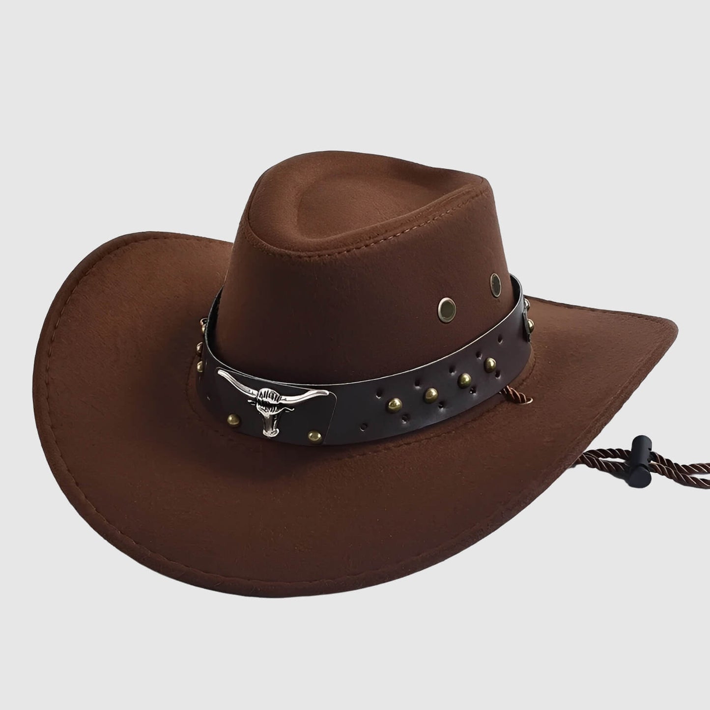 Chapeau de cowboy large bord en suédine