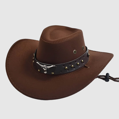 Chapeau de cowboy large bord en suédine