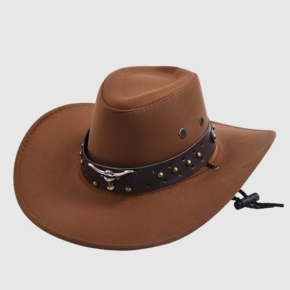 Chapeau de cowboy large bord en suédine