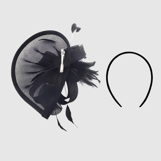 Chapeau de mariage avec plume et fleur