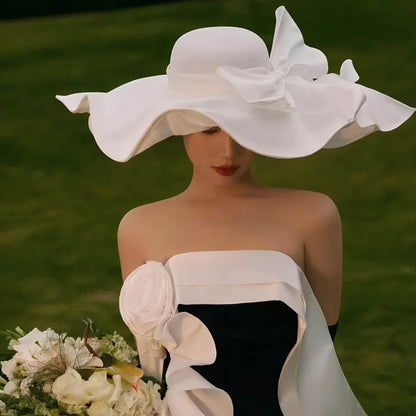 Chapeau de mariage blanc grande taille pour femme
