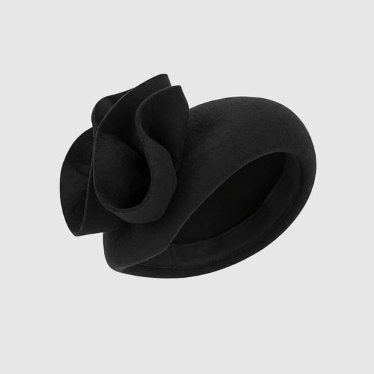 Chapeau de mariage en feutre de laine pour femme