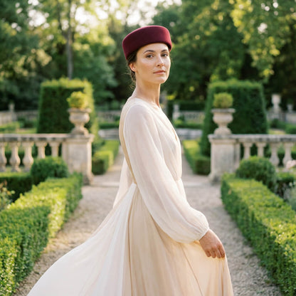 Chapeau de mariage pour femme en laine