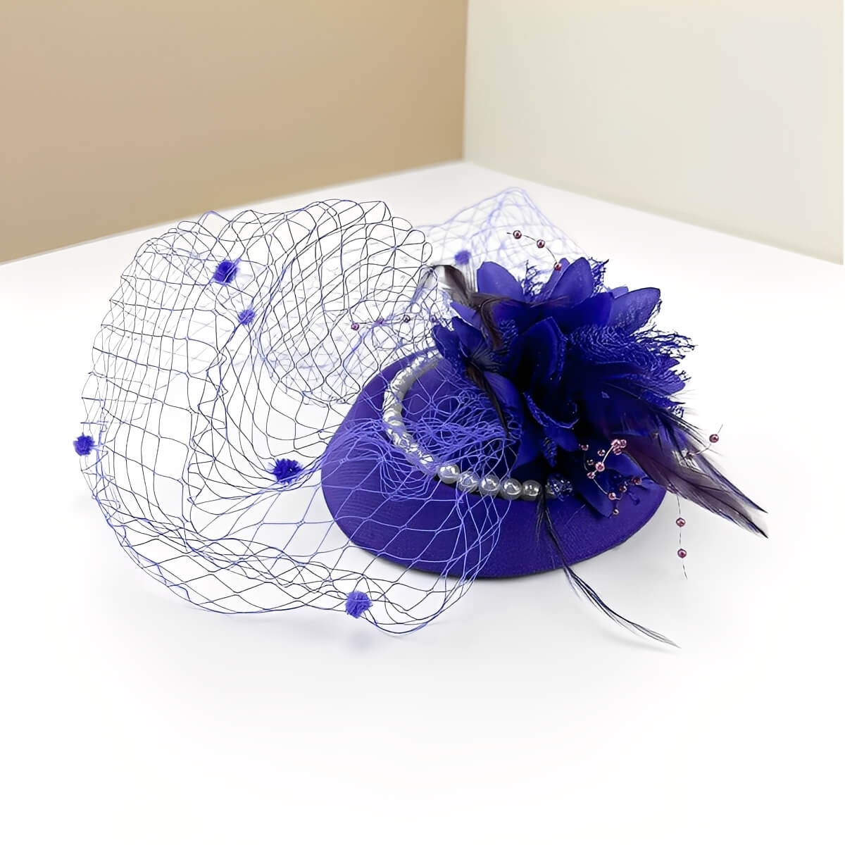 Chapeau de mariage rétro français avec voilette