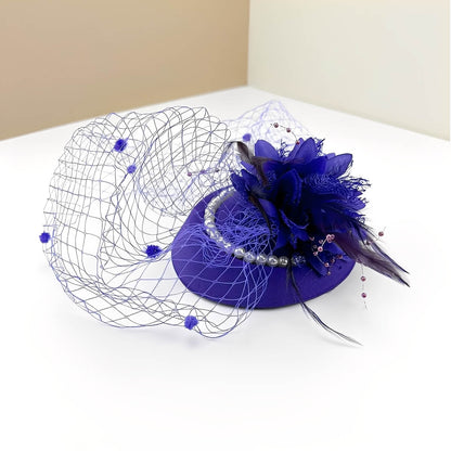 Chapeau de mariage rétro français avec voilette