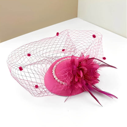 Chapeau de mariage rétro français avec voilette