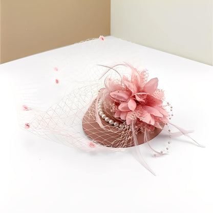 Chapeau de mariage rétro français avec voilette