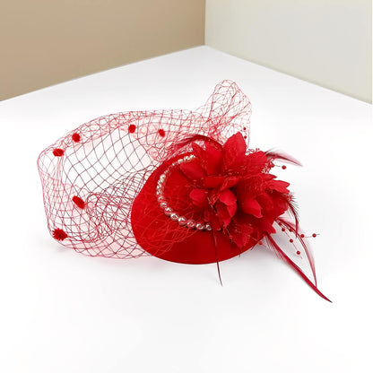 Chapeau de mariage rétro français avec voilette