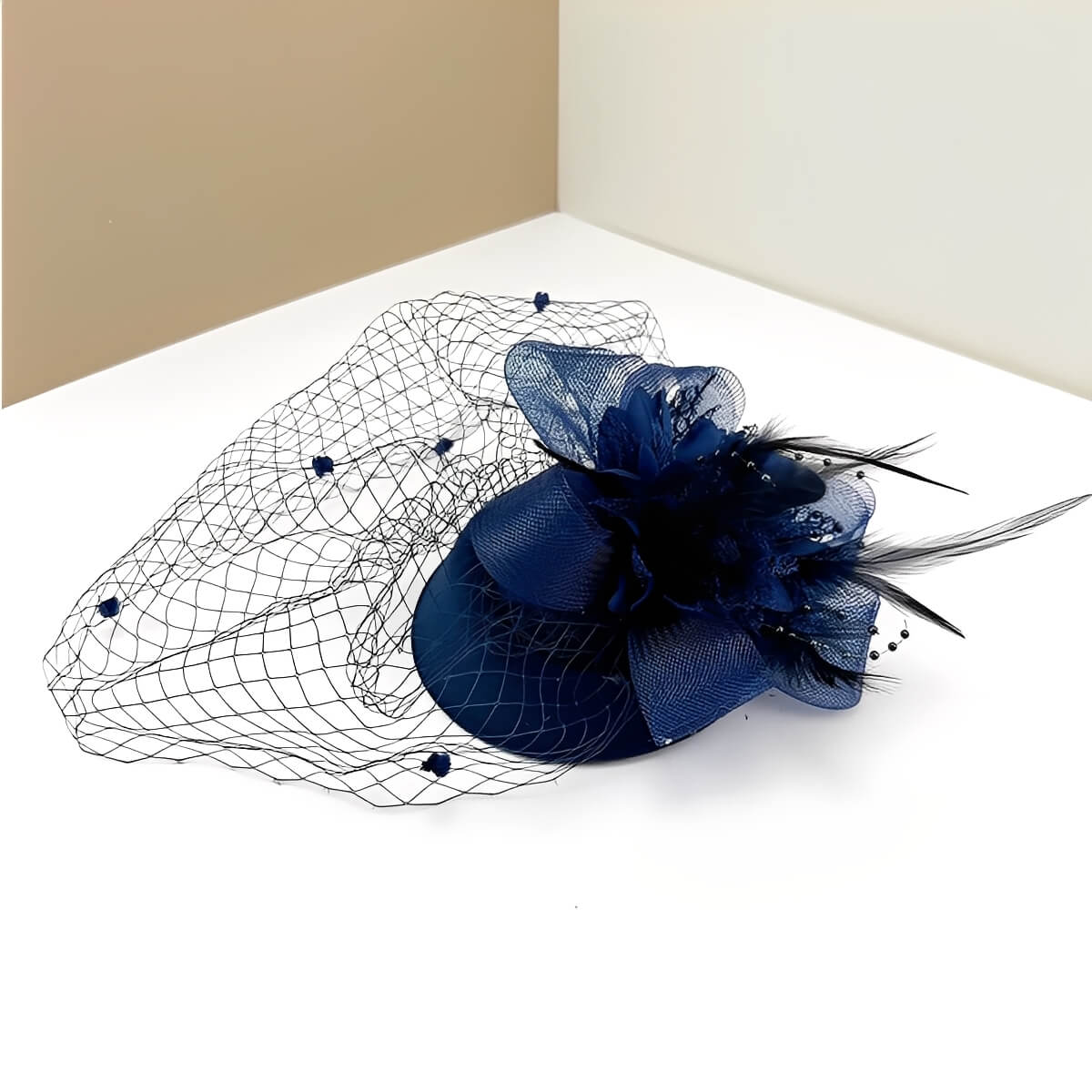 Chapeau de mariage rétro français avec voilette