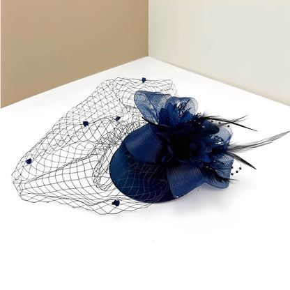 Chapeau de mariage rétro français avec voilette