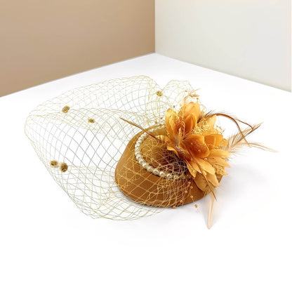 Chapeau de mariage rétro français avec voilette