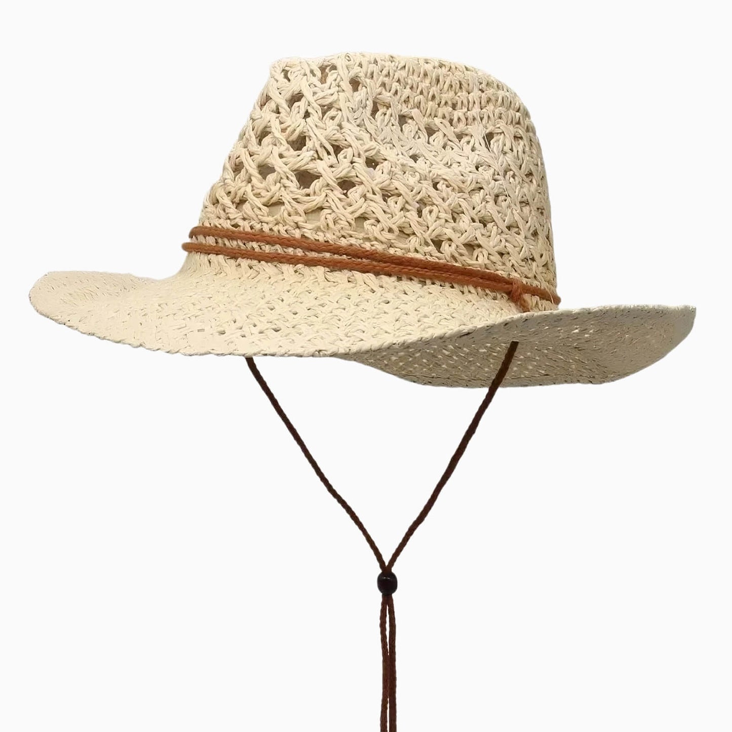 Chapeau de paille cowboy vintage unisexe à large bord