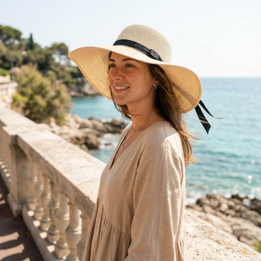 Chapeau de paille d’été pour femme à large bord