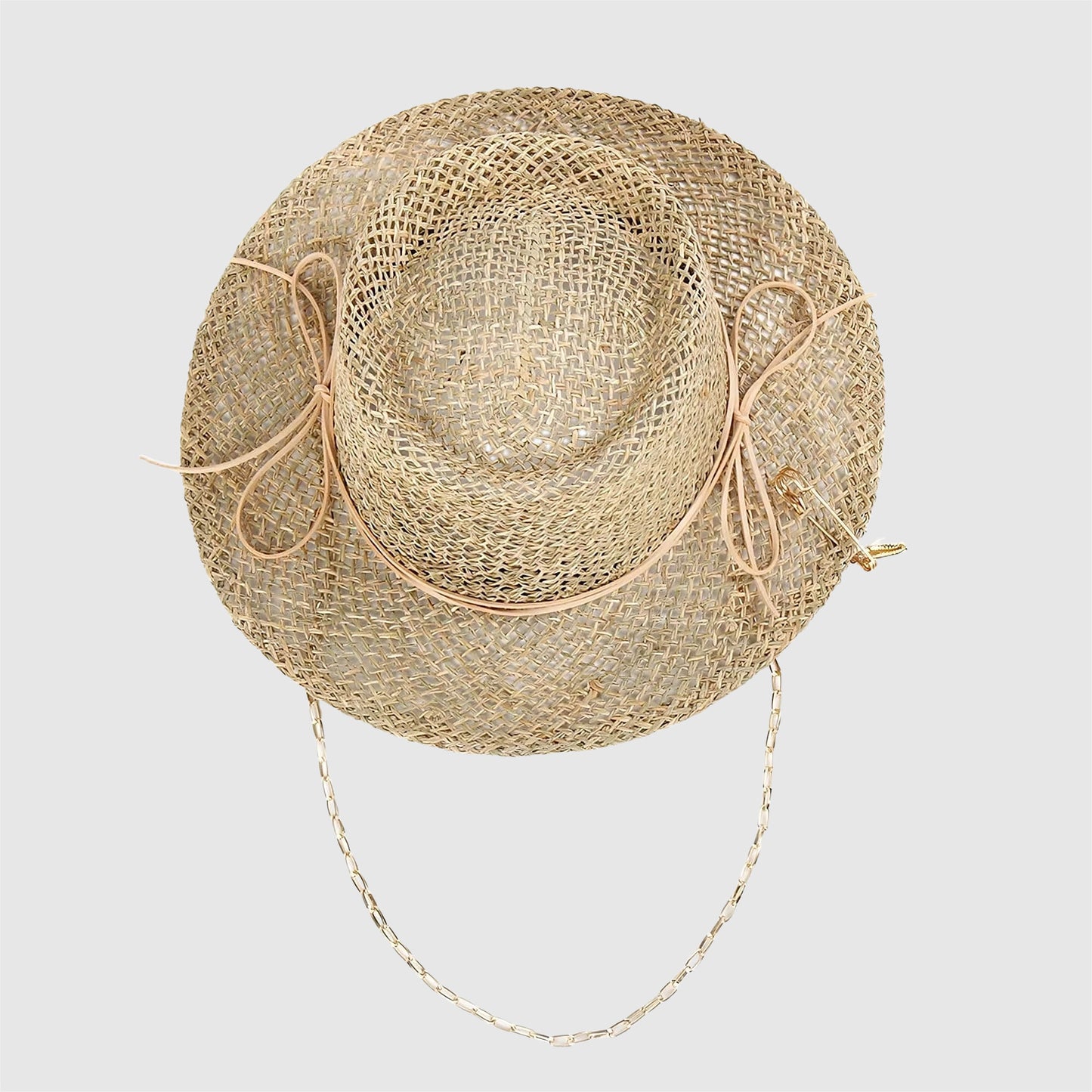 Chapeau de paille pour femme à large bord ajouré