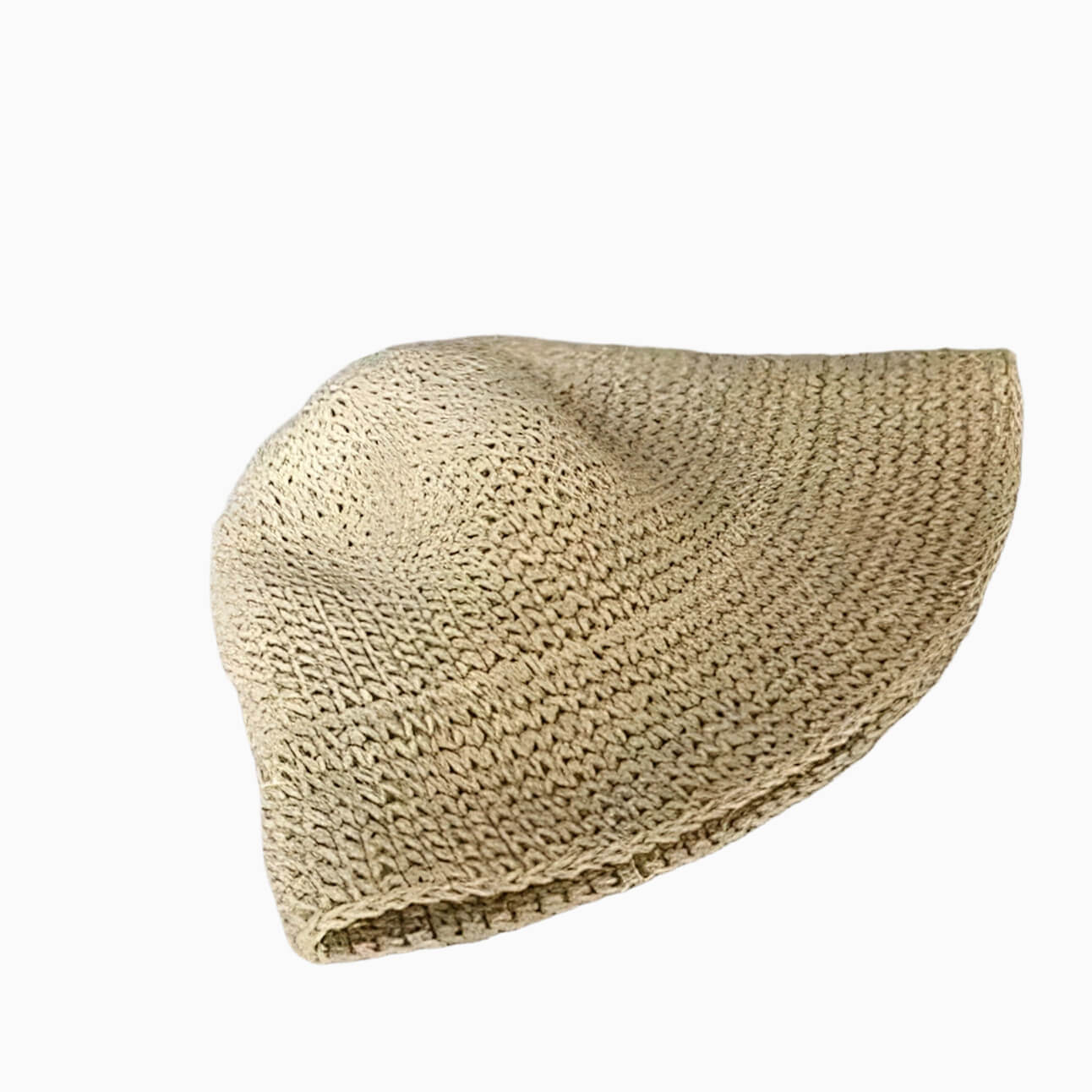 Chapeau de paille pour femme style bob pliable