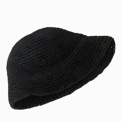 Chapeau de paille pour femme style bob pliable