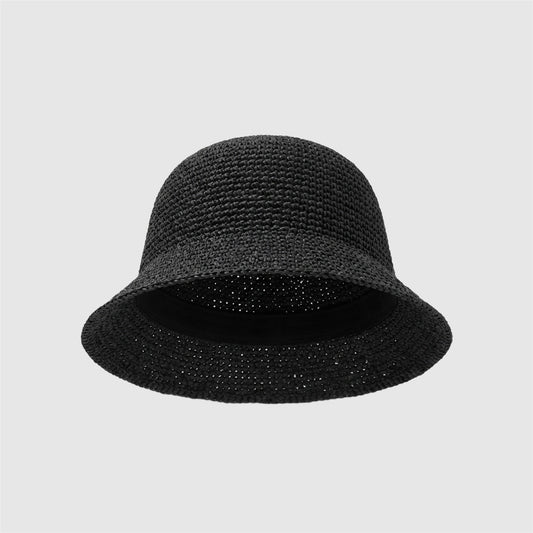 Chapeau de paille pour femme style bob pliable