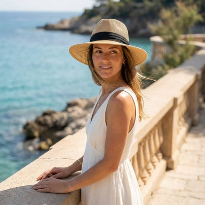 Chapeau de paille pour femme style Panama