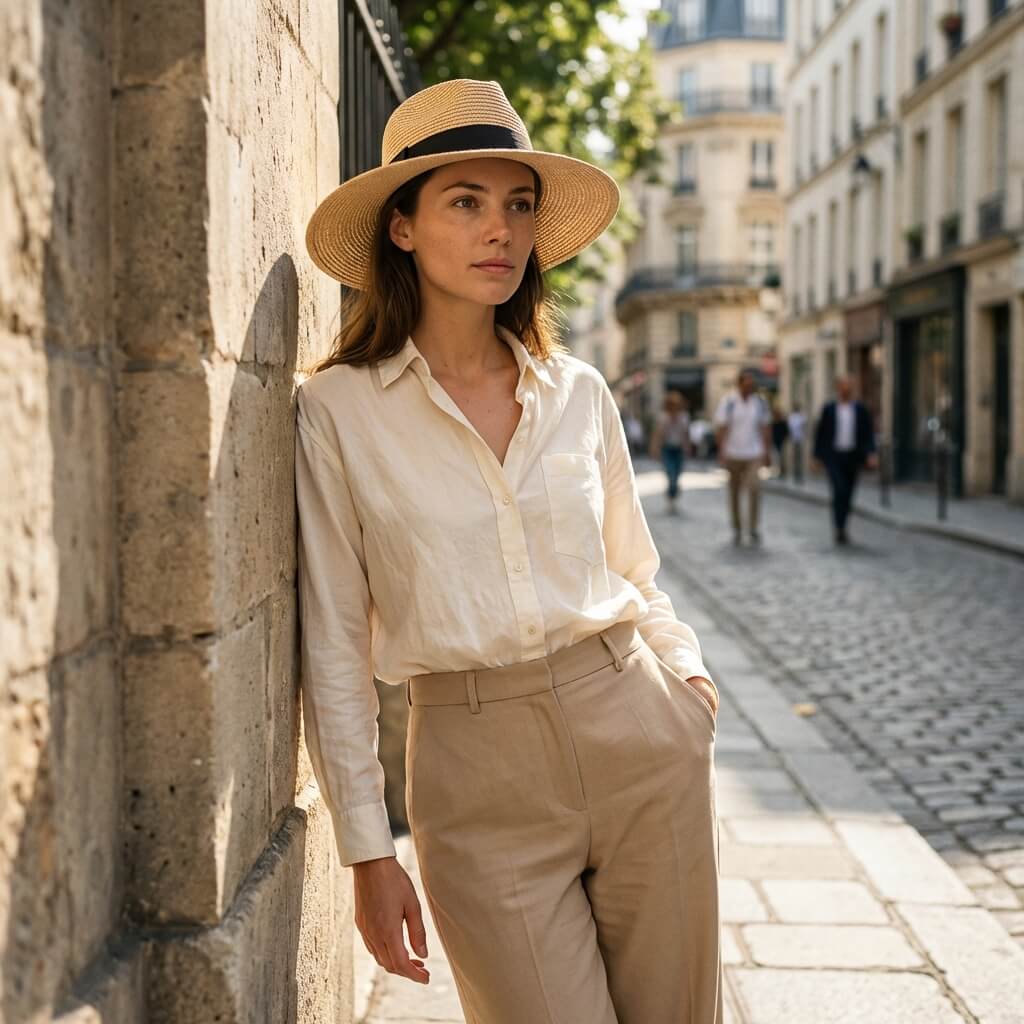 Chapeau de paille pour femme style Panama