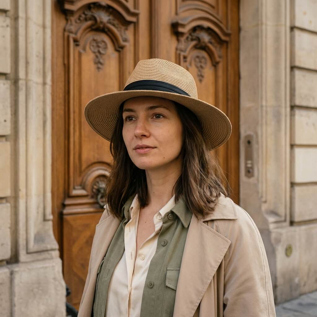 Chapeau de paille pour femme style Panama