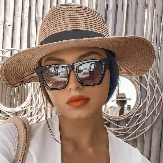 Chapeau de paille pour femme style Panama