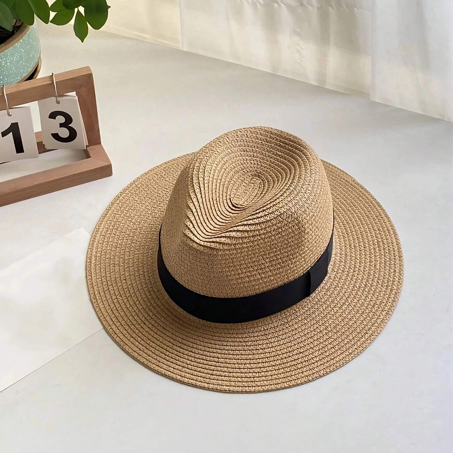 Chapeau de paille pour femme style Panama