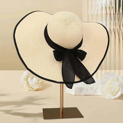 Chapeau de plage d’été pour femme à large bord