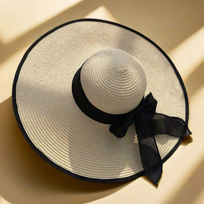 Chapeau de plage d’été pour femme à large bord