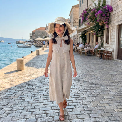 Chapeau de plage pliable à large bord pour femme