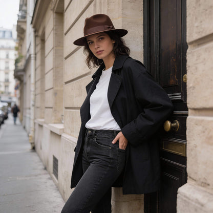 Chapeau fedora avec nœud décoratif