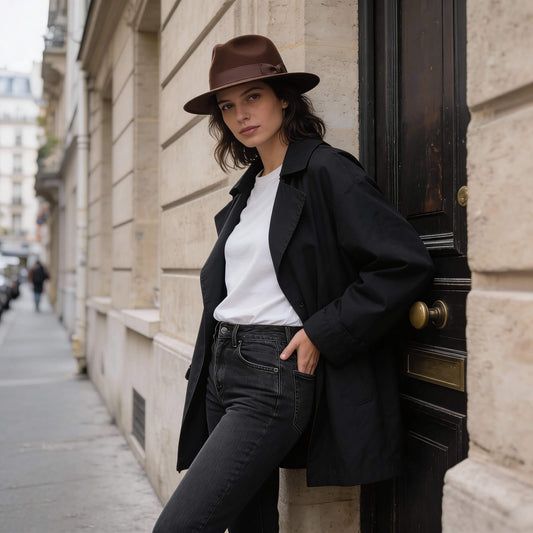 Chapeau fedora avec nœud décoratif