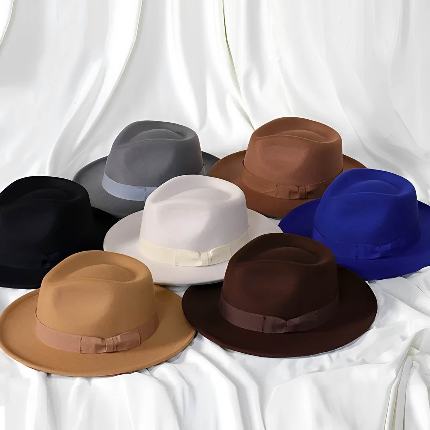 Chapeau fedora avec nœud décoratif