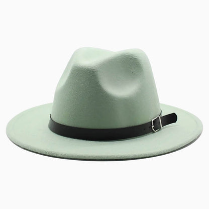 Chapeau fedora classique unisexe en feutre imitation laine