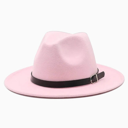 Chapeau fedora classique unisexe en feutre imitation laine