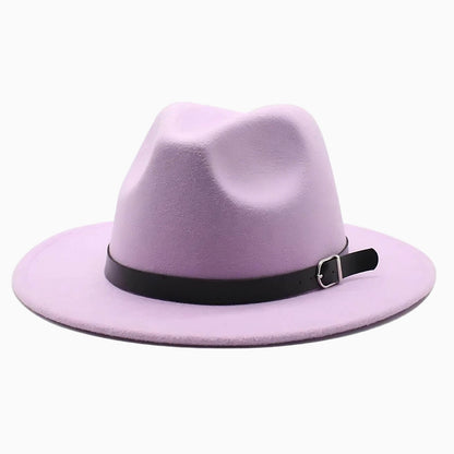 Chapeau fedora classique unisexe en feutre imitation laine