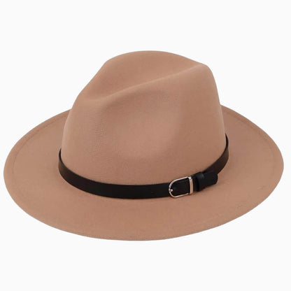 Chapeau fedora classique unisexe en feutre imitation laine