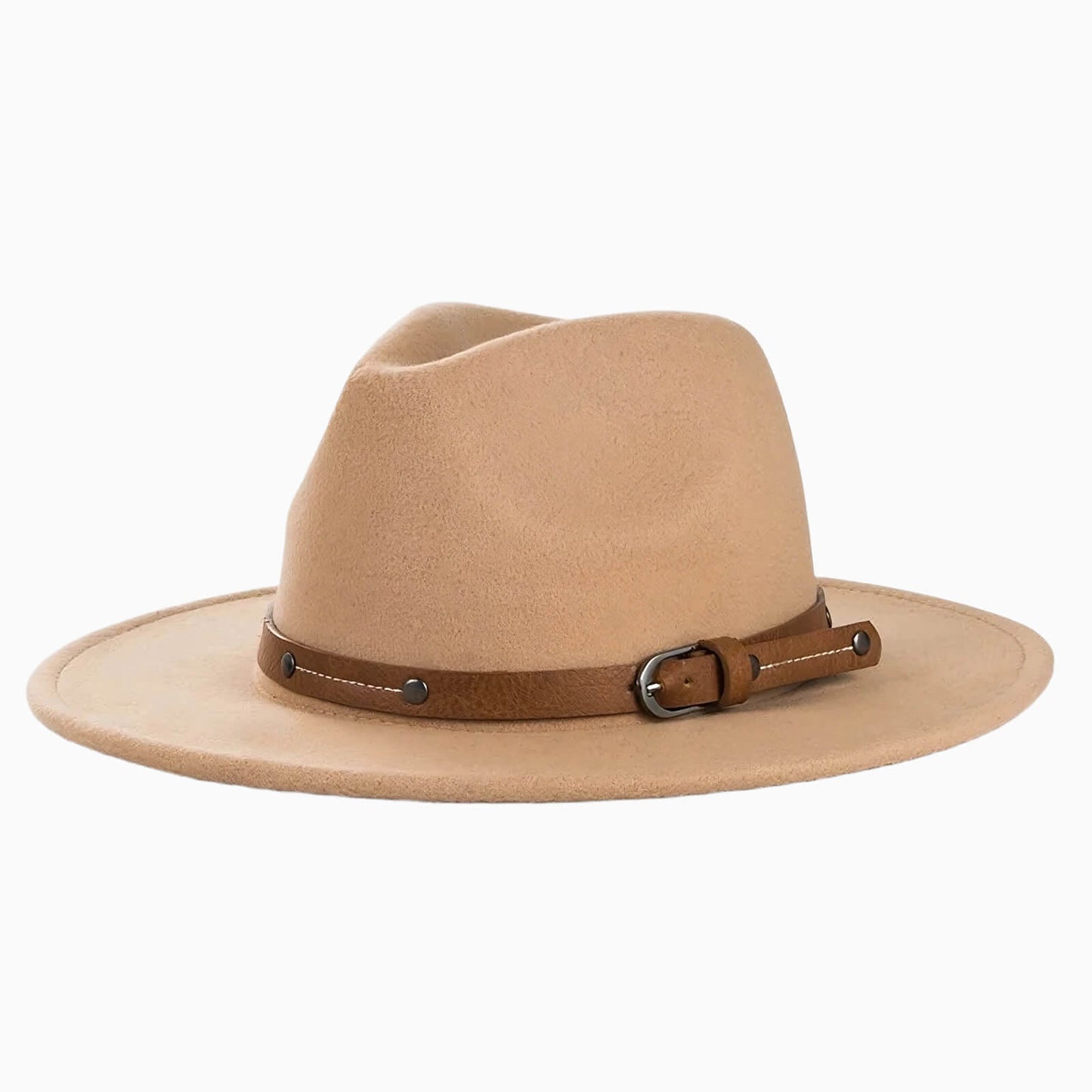 Chapeau fedora en laine unisexe à bord plat